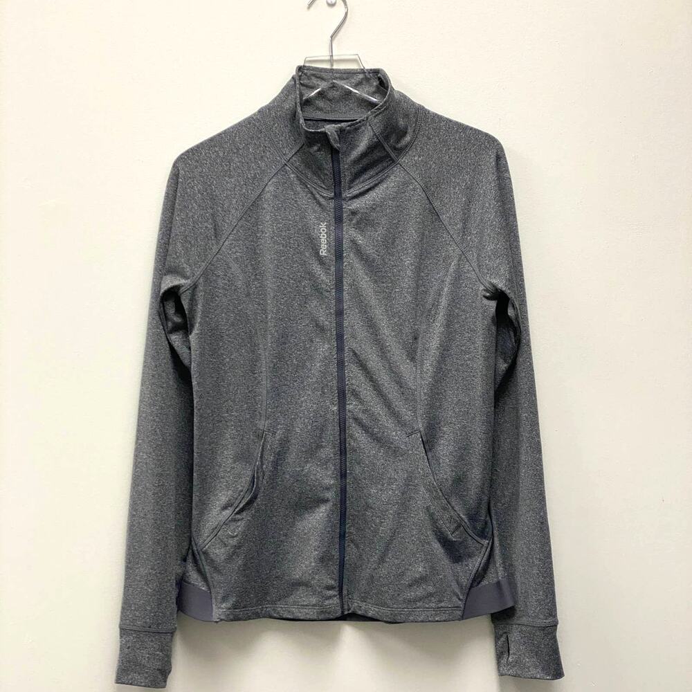 Reebok Gray Athletic Zip Up Jacket in Size L